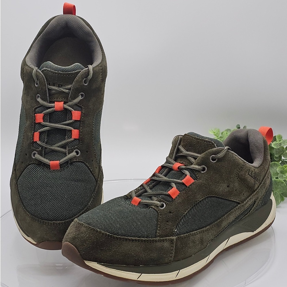 LL Bean Trail Sneakers Suede Leather Lace Up Comfort Walking Shoes Mens 10.5‎